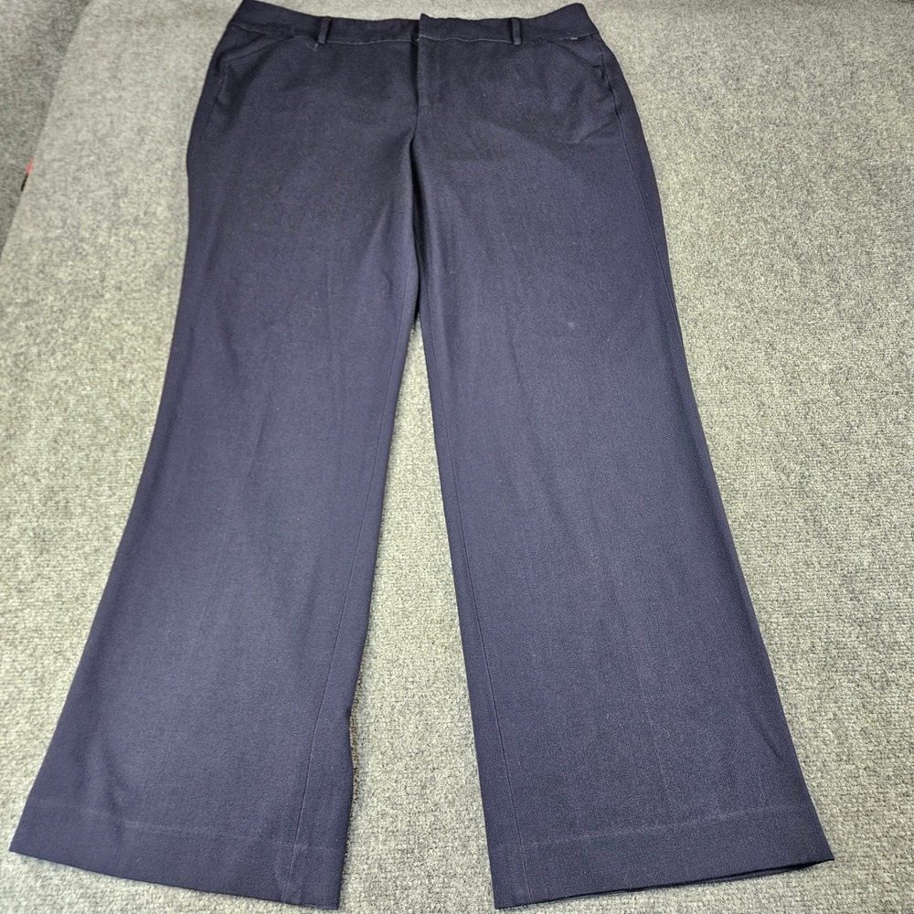 Nine West Jeans Navy Blue Wide Leg Dress Pants Trousers Womens 18W/34 Long